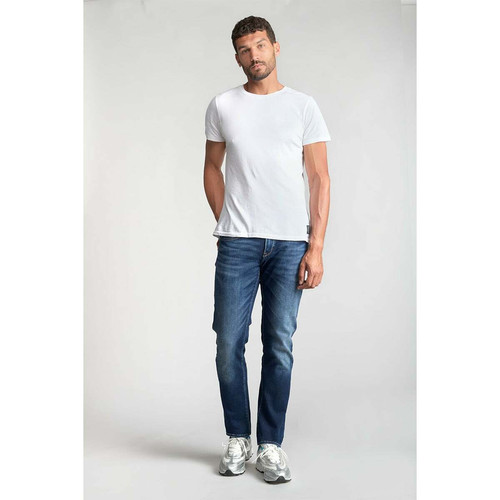 Le Temps des Cerises - Jeans regular, droit 800/12JO, longueur 34 bleu en coton Mick - Le temps des cerises