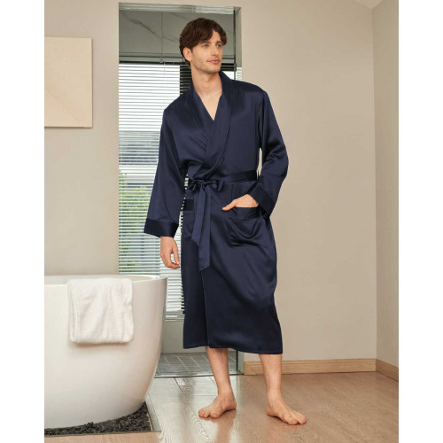 Robe Longue En Soie Luxueuse Classique Pour Homme LilySilk