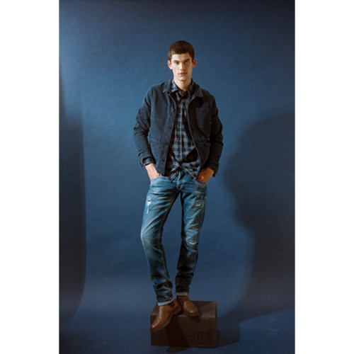 Le Temps des Cerises - Jeans slim stretch 700/11, longueur 34 bleu Mark - Vetements homme