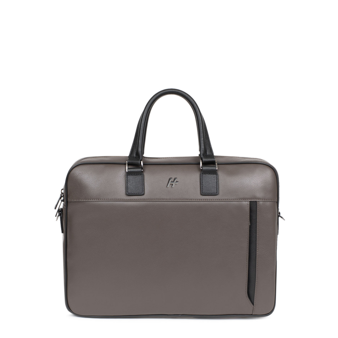 Porte-documents 13 & A4 Cuir TOGETHER Taupe/Noir Theo