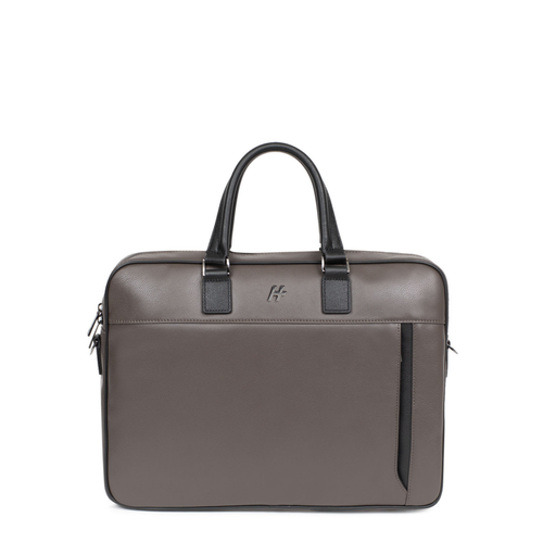 Daniel Hechter Maroquinerie - Porte-documents 13'' & A4 Cuir TOGETHER Taupe/Noir Theo - Sac homme noir
