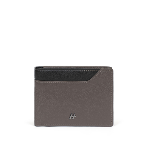 Daniel Hechter Maroquinerie - Portefeuille italien Stop RFID Cuir TOGETHER Taupe/Noir Karl - Petite Maroquinerie Homme