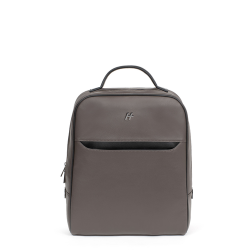 Daniel Hechter Maroquinerie - Sac à dos 13'' & A4 Cuir TOGETHER Taupe/Noir Max - Sac a dos homme
