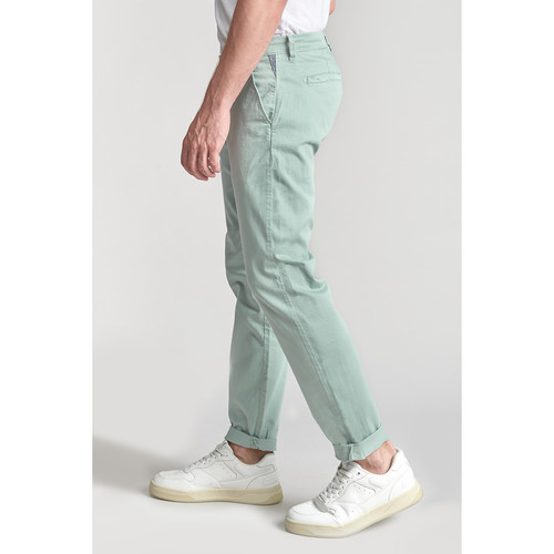 Pantalon chino CESAR vert d'eau en coton