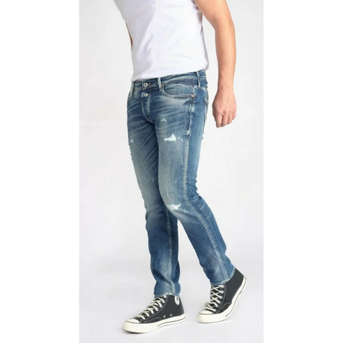 Jeans slim stretch 700/11, longueur 34 bleu en coton Zack