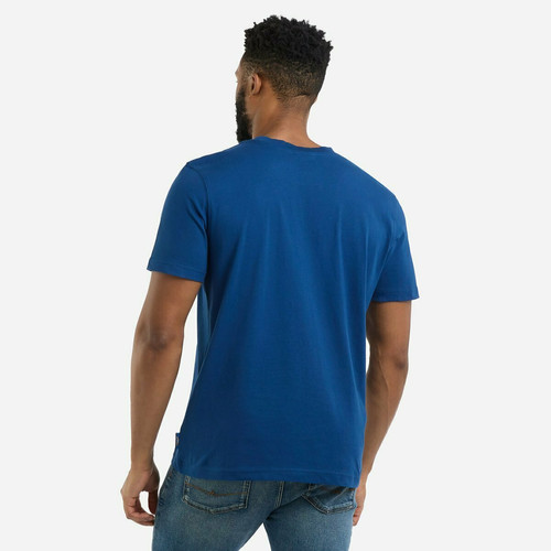 Tee-shirt imprimé bleu en coton