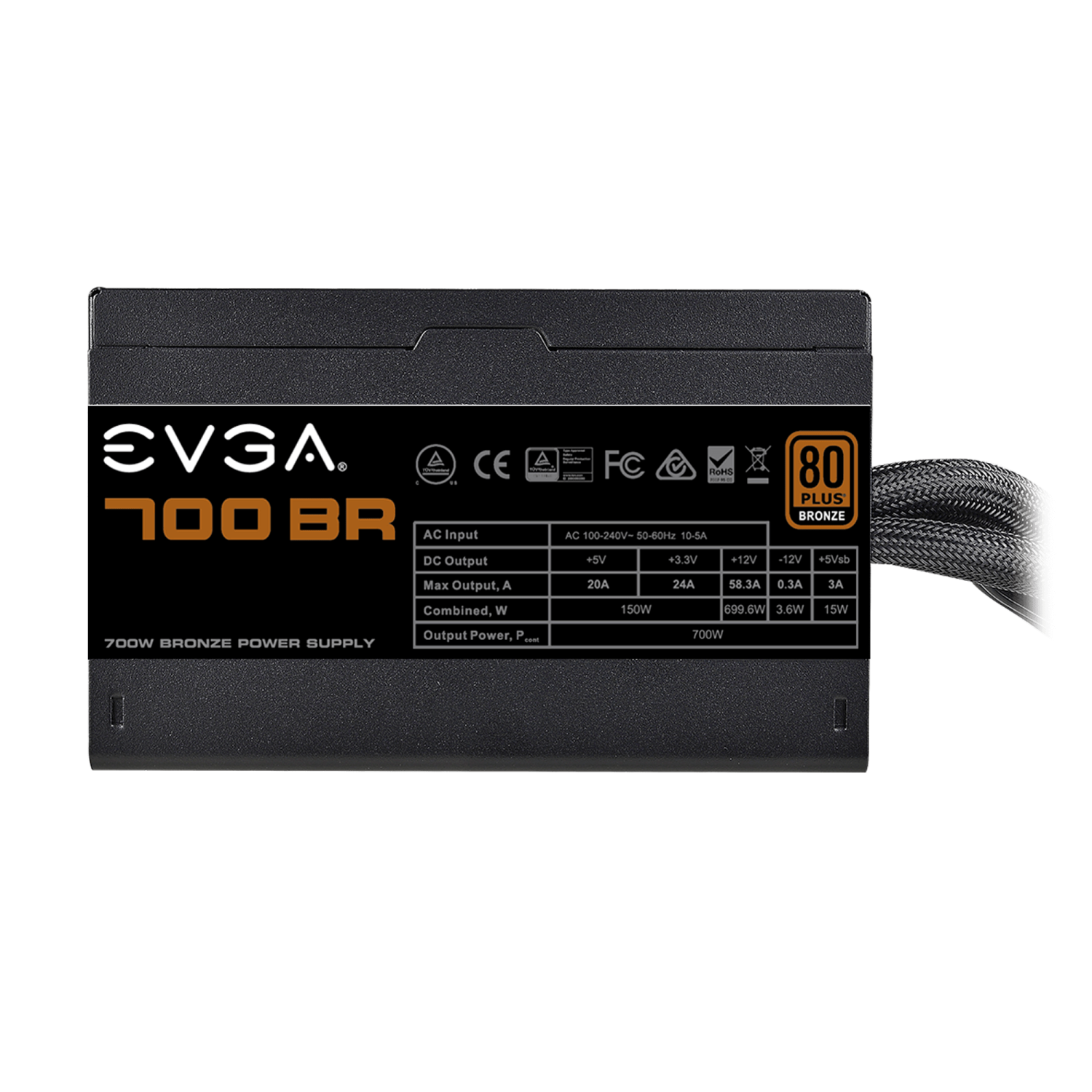 EVGA 700 BR, 80+ BRONZE 700W, 3 Ans de Garantie, Alimentation PC