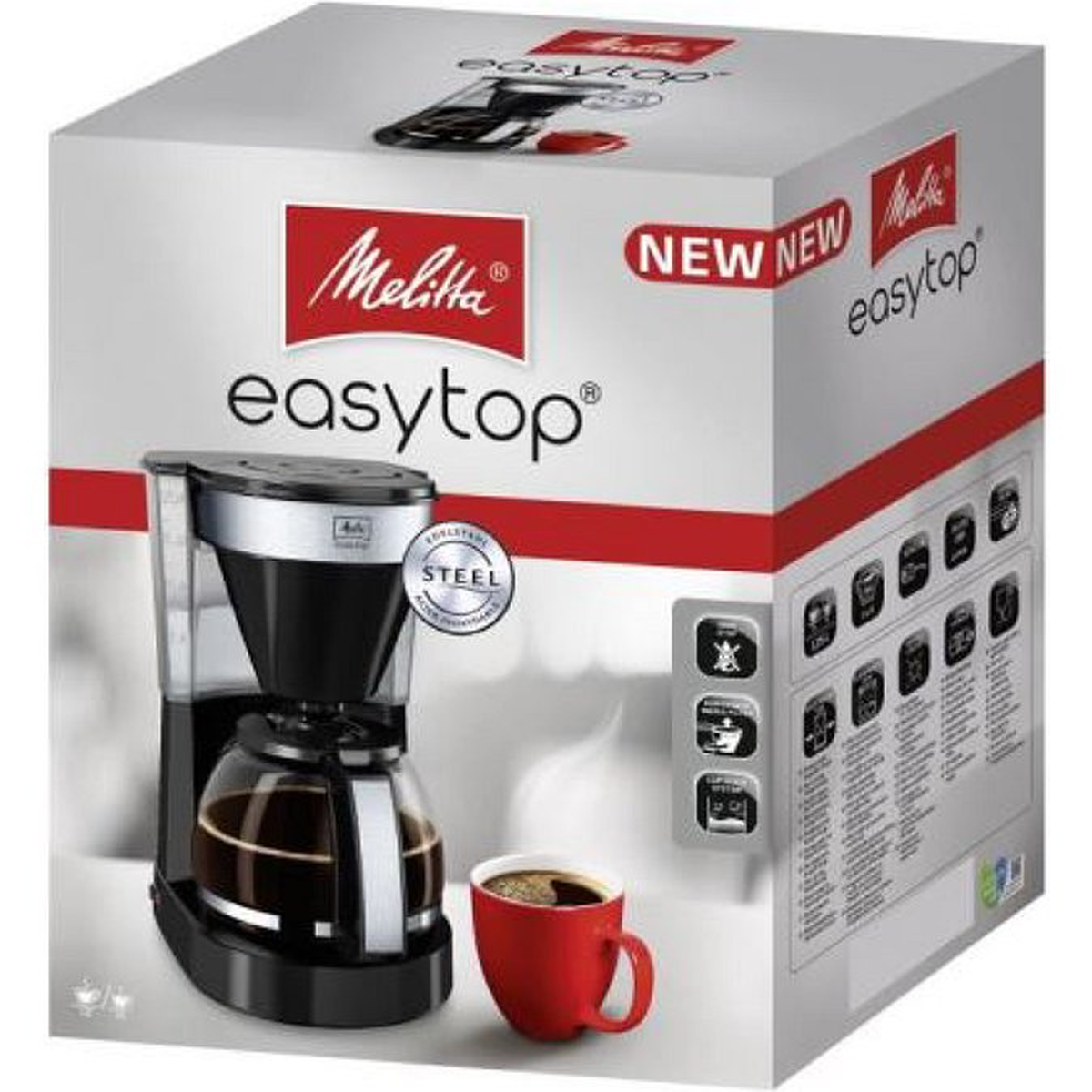 MELITTA Easy Top II 1023-04 - Cafetiere filtre - 1050 W - Noir