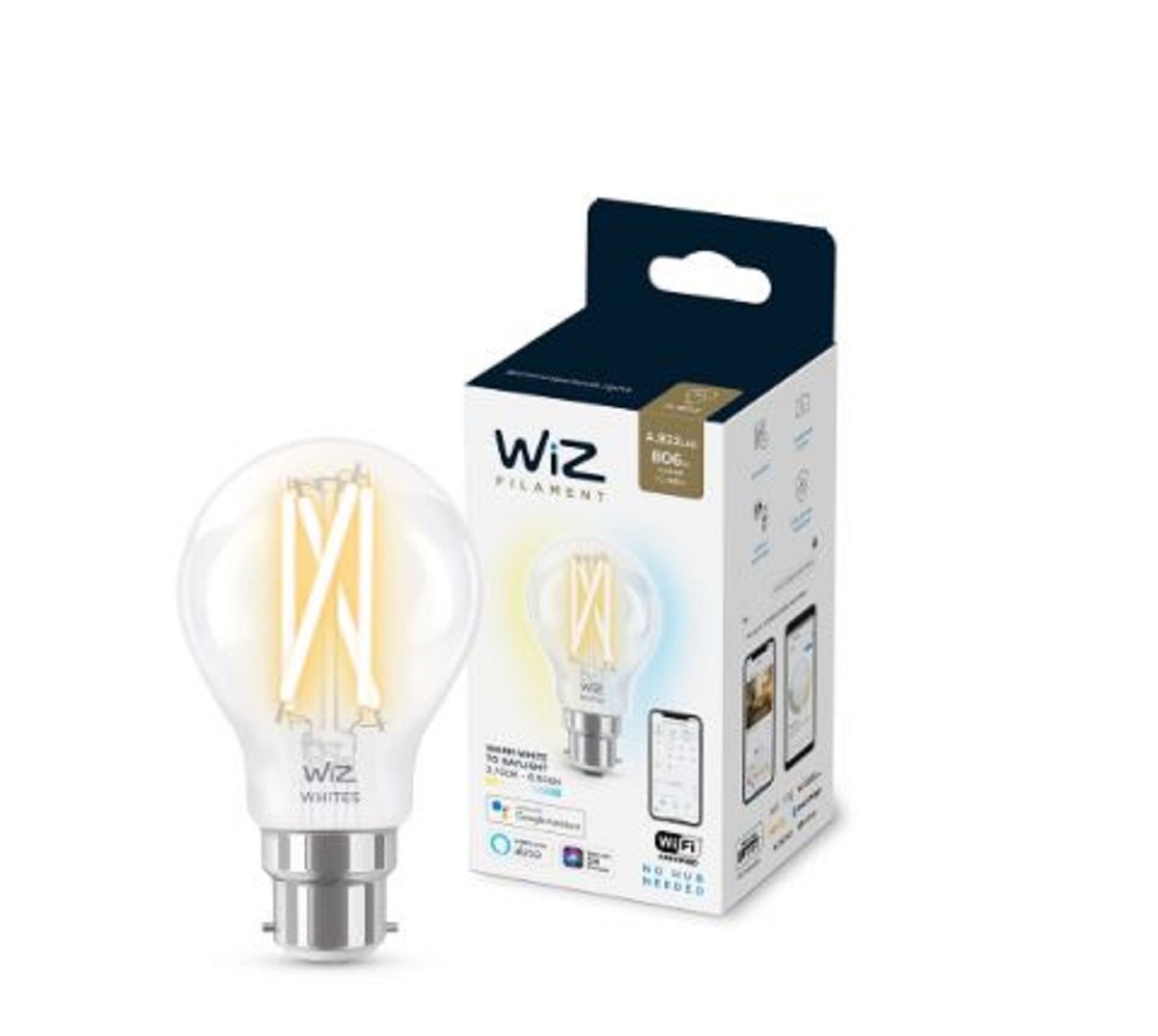 Ampoule connectée B22 - LED - Réglable chaud à blanc froid