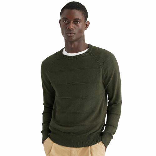 Dockers - Sweatshirt col rond vert olive - Vetements homme