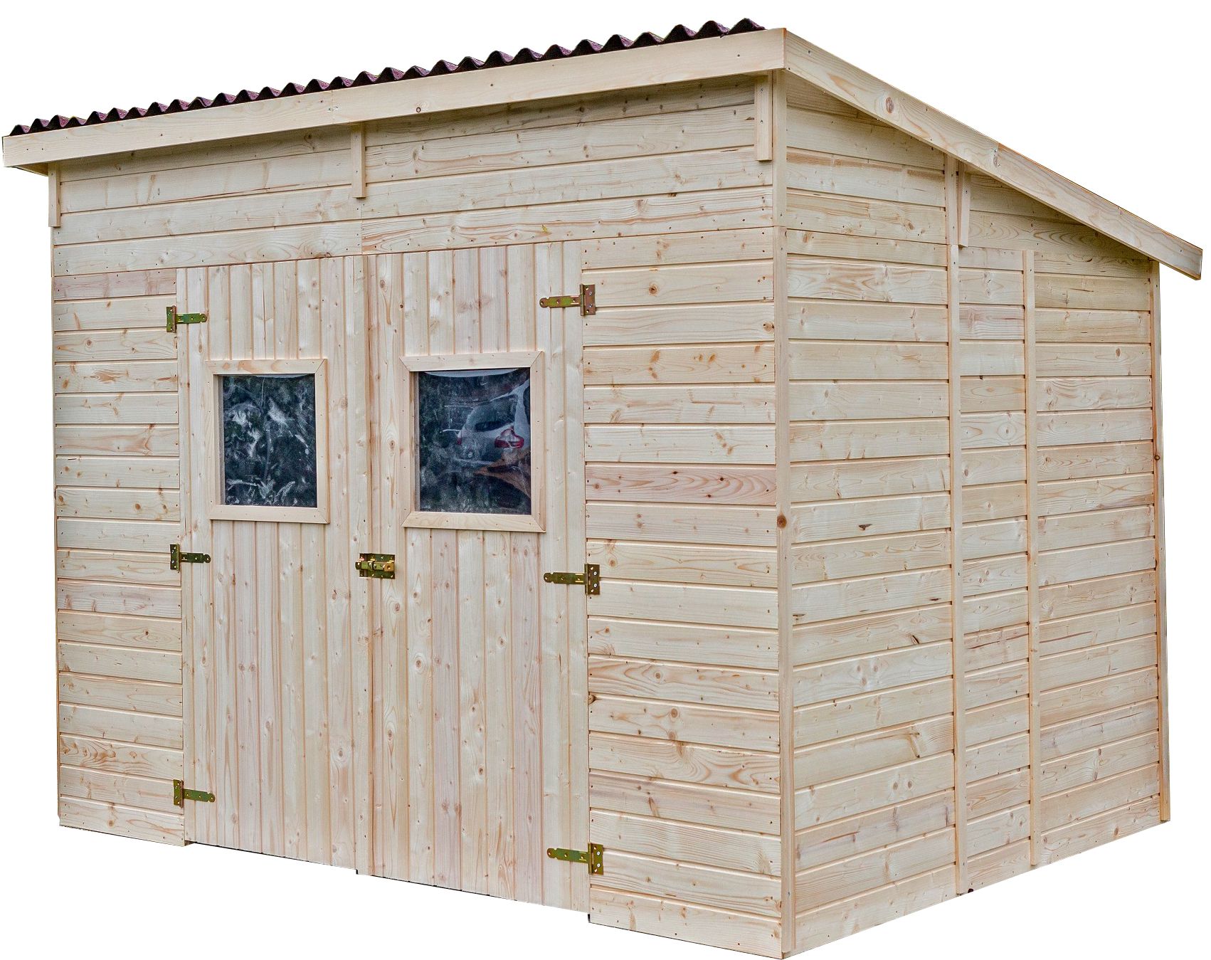 Abri panneau bois massif toit mono pente sans plancher épaisseur 16 mm