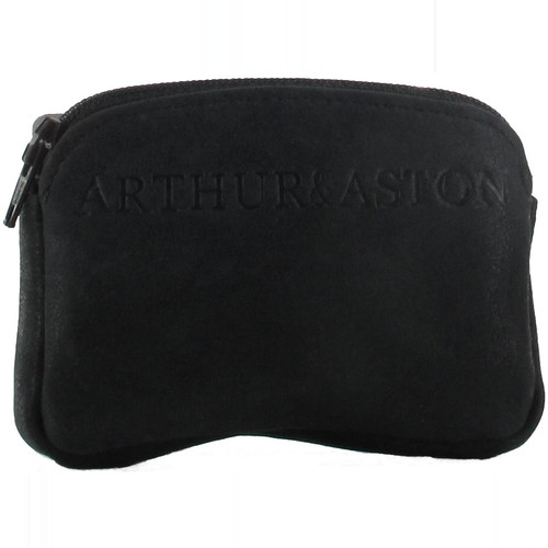 Arthur & Aston - PORTE-MONNAIE VINTAGE - Cuir de vachette Noir - Porte monnaie homme noir