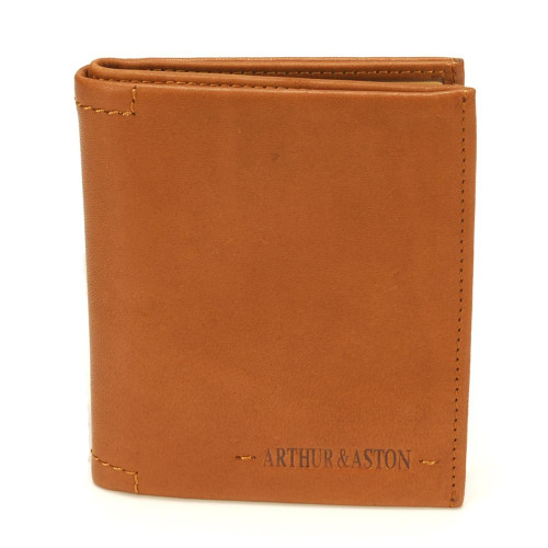 Arthur & Aston - Porte carte identite / carte de crédit homme cuir cognac - Petite Maroquinerie Homme