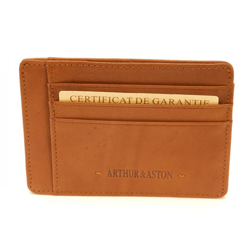 Arthur & Aston - Porte-cartes homme cuir cognac - Maroquinerie arthur et aston homme