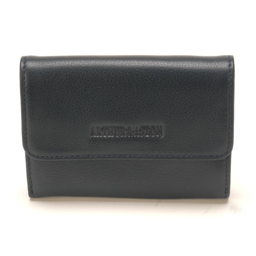 Arthur & Aston - Porte monnaie et cartes Femme cuir noir Noir - Maroquinerie arthur et aston homme