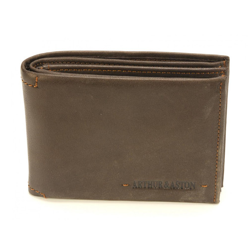 Arthur & Aston - Portefeuille italien homme cuir châtaigne - Porte cartes portefeuille homme