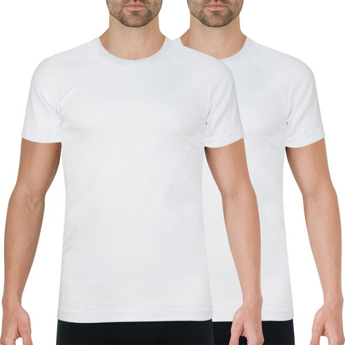 Athéna - Lot de 2 tee-shirts col rond homme Coton Bio - T shirt polo homme