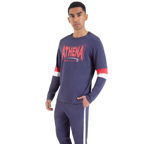 Athéna - Pyjama long col rond homme Homewear - Athena