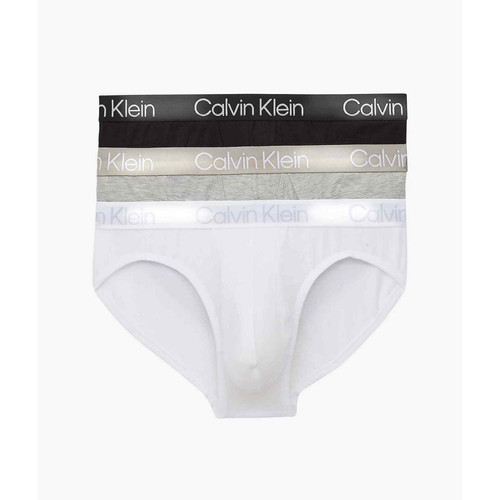 Calvin Klein Underwear - Pack de 3 slips logotés ceinture élastique - Slip blanc homme
