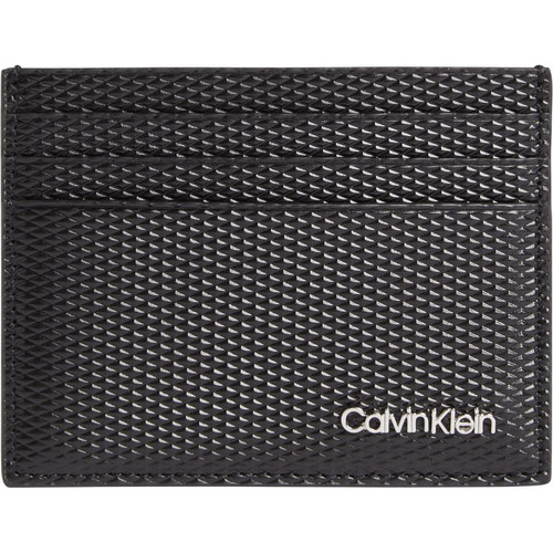 Calvin Klein Maroquinerie - Porte-carte en cuir noir - Porte cartes portefeuille homme