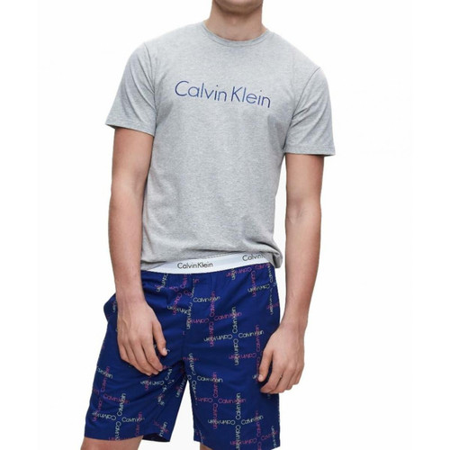 Calvin Klein Underwear - CALVIN KLEIN - PYJAMA 2 PC SHORT SET - gris - Pyjama homme
