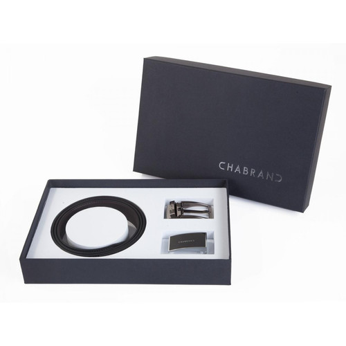 Chabrand Maroquinerie - Coffret ceinture en cuir avec 1 sangle 2 boucles - Maroquinerie Chabrand Homme