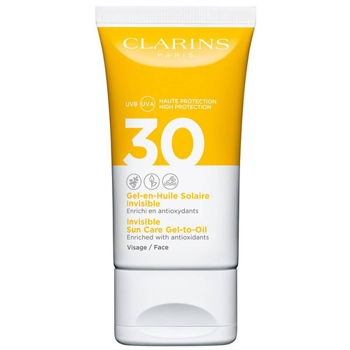 Clarins - GEL-EN-HUILE SOLAIRE INVISIBLE SPF30 VISAGE - Crème Solaire Visage HOMME Clarins