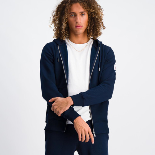 Sweatshirt zippé capuche New Cupertino bleu marine