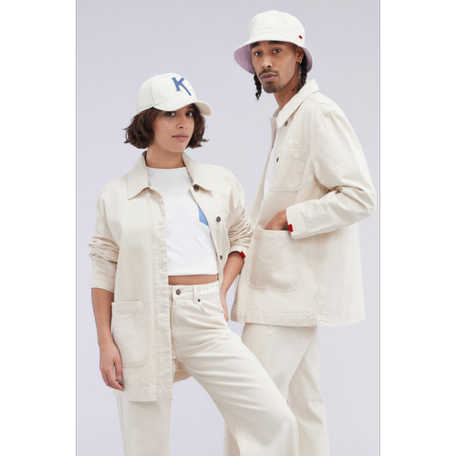 Kickers - Veste en jean unisexe blanc/kaki - Nouveautés Mode HOMME