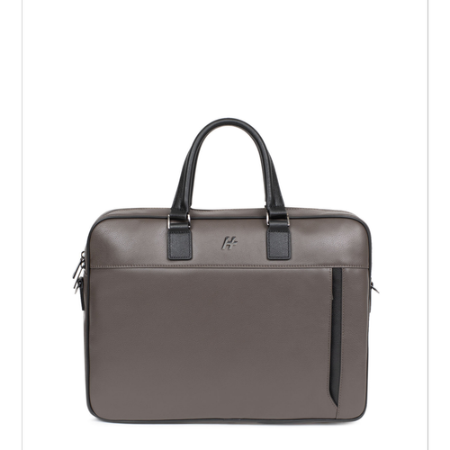 Daniel Hechter Maroquinerie - Porte-documents 13'' & A4 Cuir TOGETHER Taupe/Noir Theo - Porte document homme