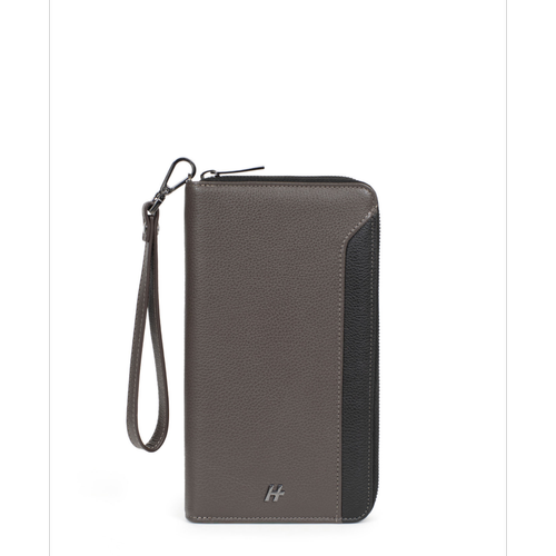 Daniel Hechter Maroquinerie - Compagnon de voyage Stop RFID Cuir TOGETHER Taupe/Noir Cody - Pochette sacoche homme