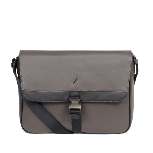 Daniel Hechter Maroquinerie - Gibecière 13'' & A4 Cuir TOGETHER Taupe/Noir Ian - Porte document homme cuir