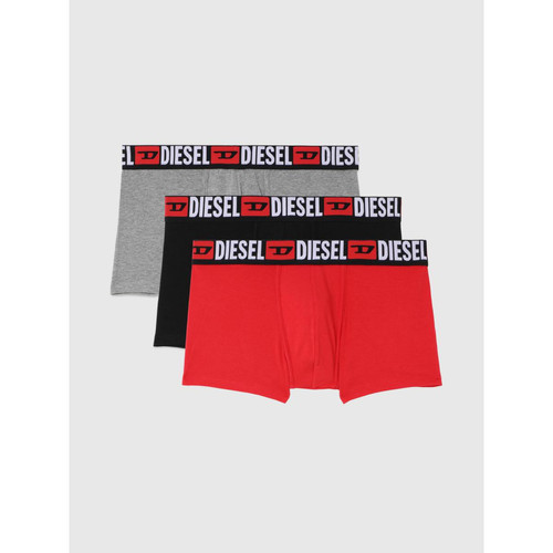 Pack de 3 boxers logotes ceinture elastique - Noir / Gris / Rouge en coton