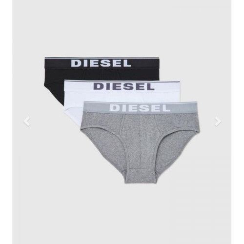 Diesel Underwear - Pack de 3 slips ceinture élastique noir/blanc/gris - Slip homme