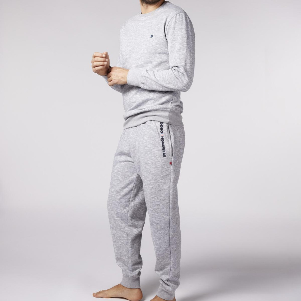 Pyjama Long homme en Coton - Gris Chiné