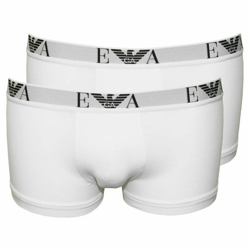Emporio Armani Underwear - PACK 2 BOXER STRETCH - Homme Tendance Blanc - Emporio armani underwear homme