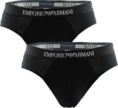 Emporio Armani Underwear - PACK ECONOMIQUE DE 2 SLIPS - Pur Coton Noir - Emporio armani maroquinerie underwear