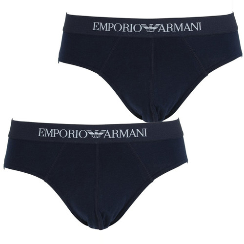 Emporio Armani Underwear - PACK ECONOMIQUE DE 2 SLIPS - Pur Coton Bleu Marine - Emporio armani underwear homme