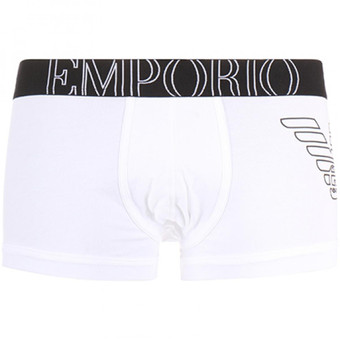 Emporio Armani Underwear - BOXER EAGLE CEINTURE ELASTIQUEE ET CONTRASTEE Blanc - Emporio armani underwear homme