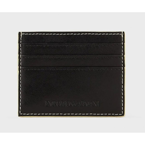Emporio Armani - Porte-cartes en cuir  - Porte cartes portefeuille homme