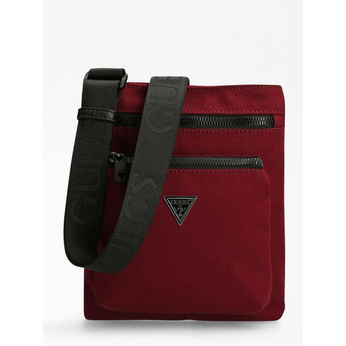 Guess Maroquinerie - Mini Sac Homme à Poche plate Guess VICE Rouge - Besace homme messenger