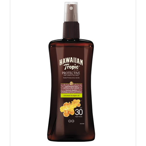 Hawaiian Tropic - Spray Huile Sèche Protectrice Bronzage Parfait A La Noix De Coco Et Huile D'argan - Spf 30 - Creme solaire homme corps