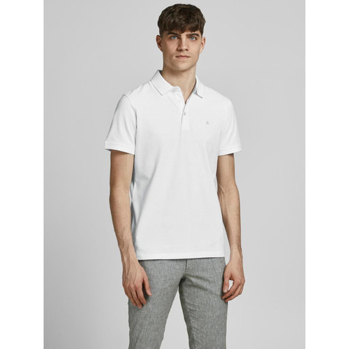 Jack & Jones - Polo Slim Fit Polo Manches courtes Blanc en coton Levi - T shirt blanc homme