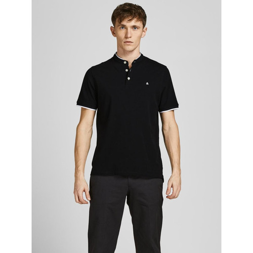Jack & Jones - Polo Slim Fit Polo Manches courtes Noir en coton Max - T shirt noir homme
