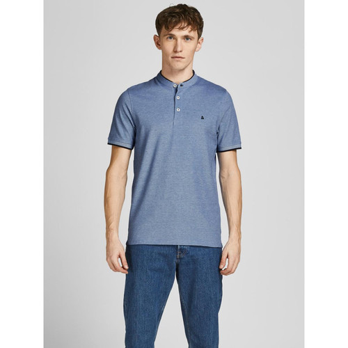 Jack & Jones - Polo Slim Fit Polo Manches courtes Bleu Marine en coton Blaine - Tee shirt homme coton