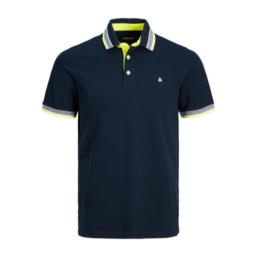 Jack & Jones - Polo Slim Fit Polo Manches courtes Bleu Marine en coton Keane - T shirt homme bleu
