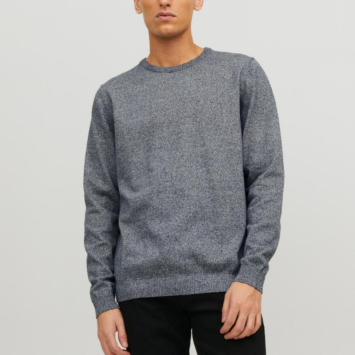 Pull en maille Col rond Manches longues Bleu Marine