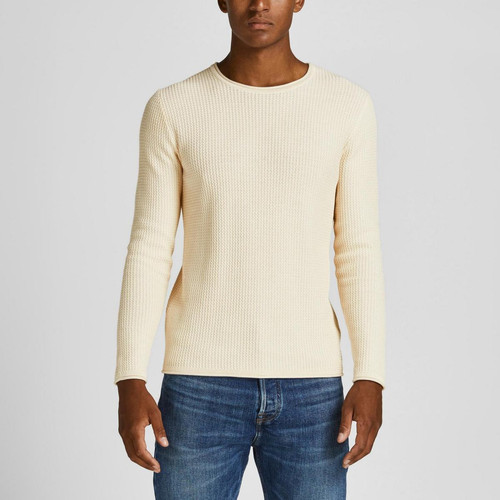 Jack & Jones - Pull en maille Col rond Manches longues Blanc Bruce - Mode homme