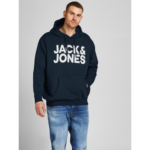 Jack & Jones - Sweat à capuche Regular Fit Manches longues Bleu Marine Dean - Pull gilet sweatshirt homme