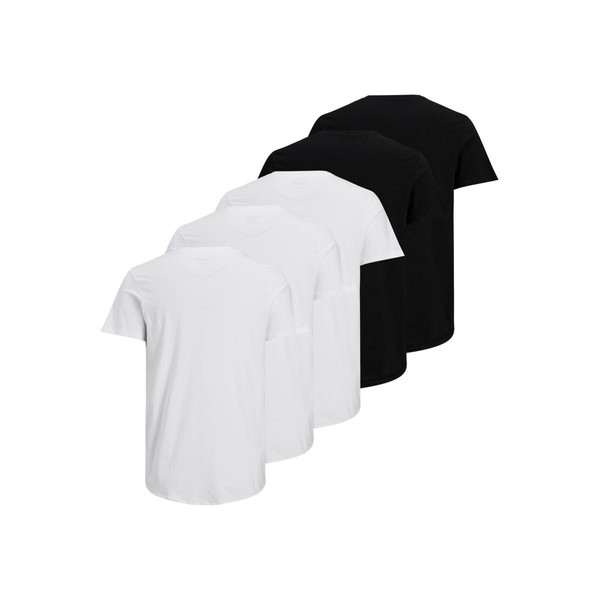 T-shirt Long Line Fit Col rond Manches courtes Noir en coton Marc